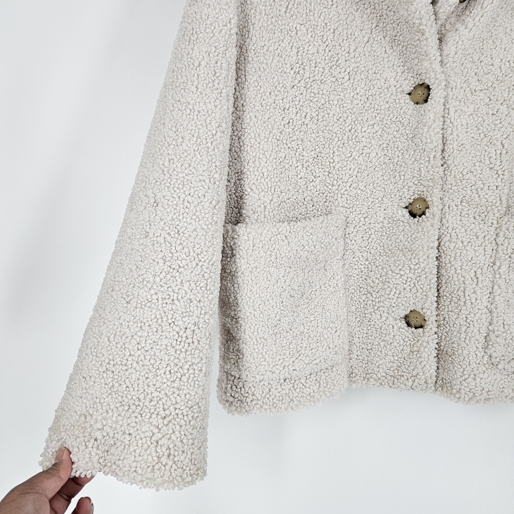 Aritzia Wilfred Bone White Stanza Sherpa Teddy Coat - Picture 4 of 14